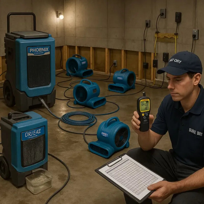 Structural Drying and Dehumidification process in Newport, NH